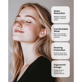 2 Pair of Ear Plugs for Sleeping Noise Cancelling, Reusable Silicone Ear Plugs for Noise Reduction with 8 Ear Tips, 25dB Hearing Protection Earplugs for Sleep, Concerts, Travel, Snoring, Black & Pink