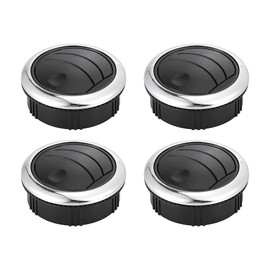 X AUTOHAUX 4Pcs Round AC Air Outlet Vent Louvered Dashboard Electroplate Knob for RV Bus Boat Yacht Caravan 87mm 75mm