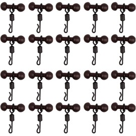 20 Pcs Brown Carp Fishing Tackle t Chod Beads Rolling Quick Change Swivels Tackle for Heli Carp Fishing,Terminal Tackle Accessories