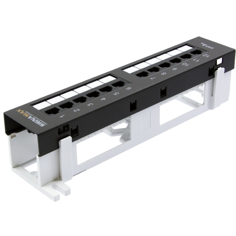 SIGNAMAX 12458M-C5E 12 Port, Cold-Rolled Steel, Mini, Modular Construction, Patch