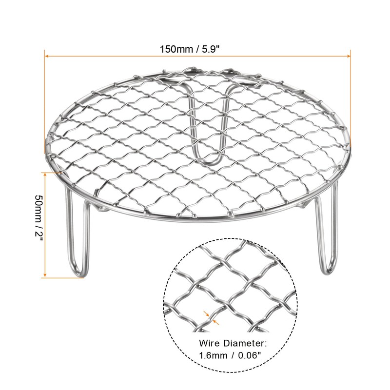 QUARKZMAN Round Cooking Grid 5.9 Inch Stainless Steel with 50
