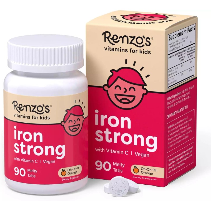 OXO Iron Supplements for Kids - Dissolvable Vegan Iron Supplement