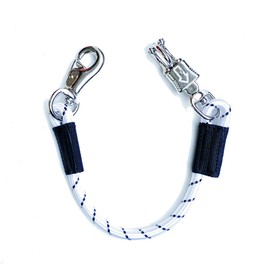 Transport Elastic Tie Cord Elastic Rubber Tie Chain with Panic Hook and Bull Snap for Equestrian Horse Trailers, Box and Stable (80 cm, White)