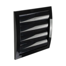 Vent Systems Ø150 mm / 6" Inch - Black Air Vent Plastic Cover - Louvered Outdoor Opening Flap Vent Built - in Pest Guard Screen HVAC for Home Improvement