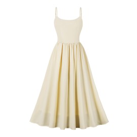 Floral Corset Dress Solid Lace Long Dress Low Cut Dress Open Back Summer Dress Backless Corset Sundress Long Floral Bustier Midriff Waist Shaper Dress Y2K Dress Wedding Guest Dresses Cream Yellow M