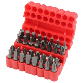 DEKTON DT65410 Screwdriver Bit Set, Black/Red, Set of 33 Piece