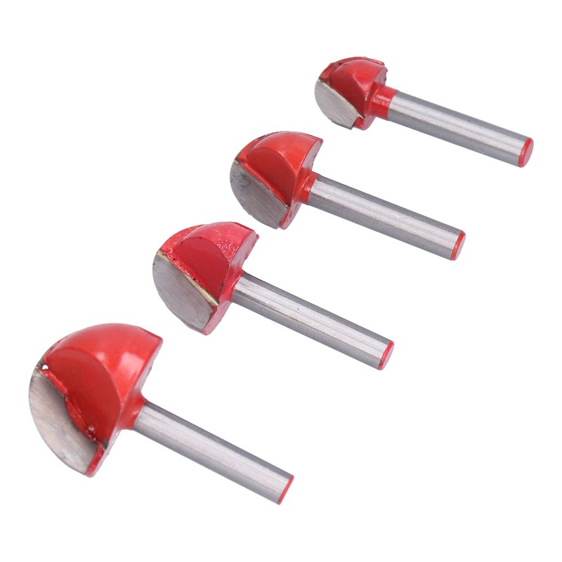 4Pcs Bowl Router Bit Ball Bearing Dish Carving CNC Milling