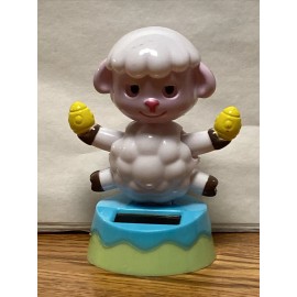 Unbranded New Solar Powered Dancing Toy Bobble Head EASTER Lamb Holding Eggs