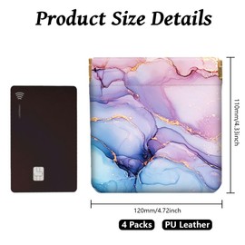 Peacoblue 4Pcs Small Leather Squeeze Coin Purse for Women-Marble Patterns Pattern Waterproof & Durable Change Pouch Mini Money Wallet,Best Gift for Adult Girls