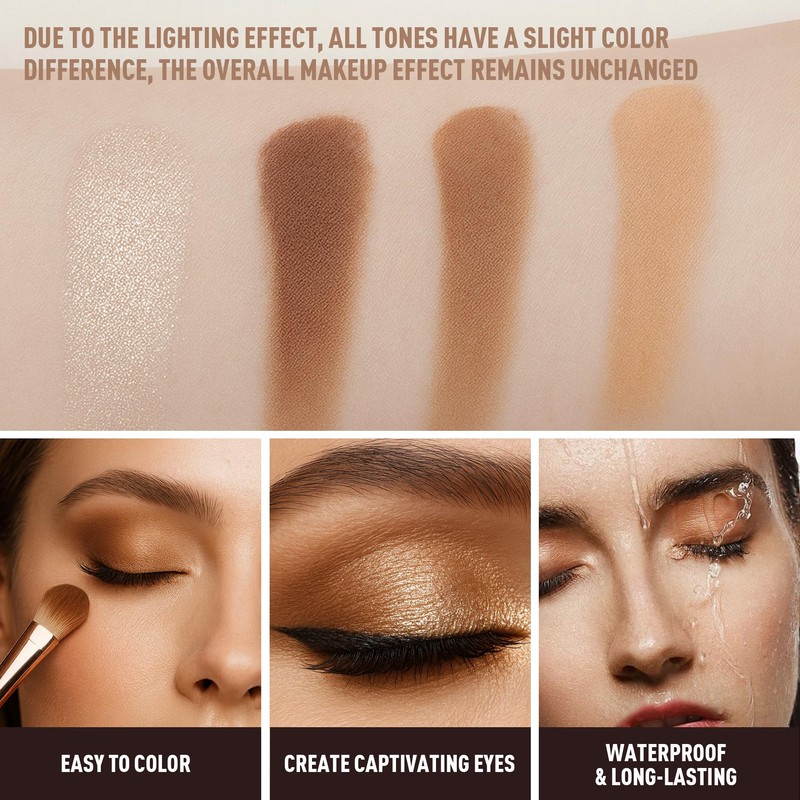FV Natural Finish Eyeshadow Palette, 4 Matte & Metallic High
