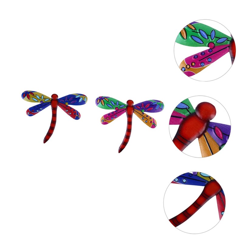 CHILDWEET 2pcs Iron Dragonfly Wall Decor Quirky Outdoor Pendant Perfect