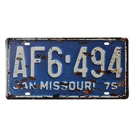 license plate antique tin retro plate vintage look Pellforia ROUTE 66 Route 66 cali no rust