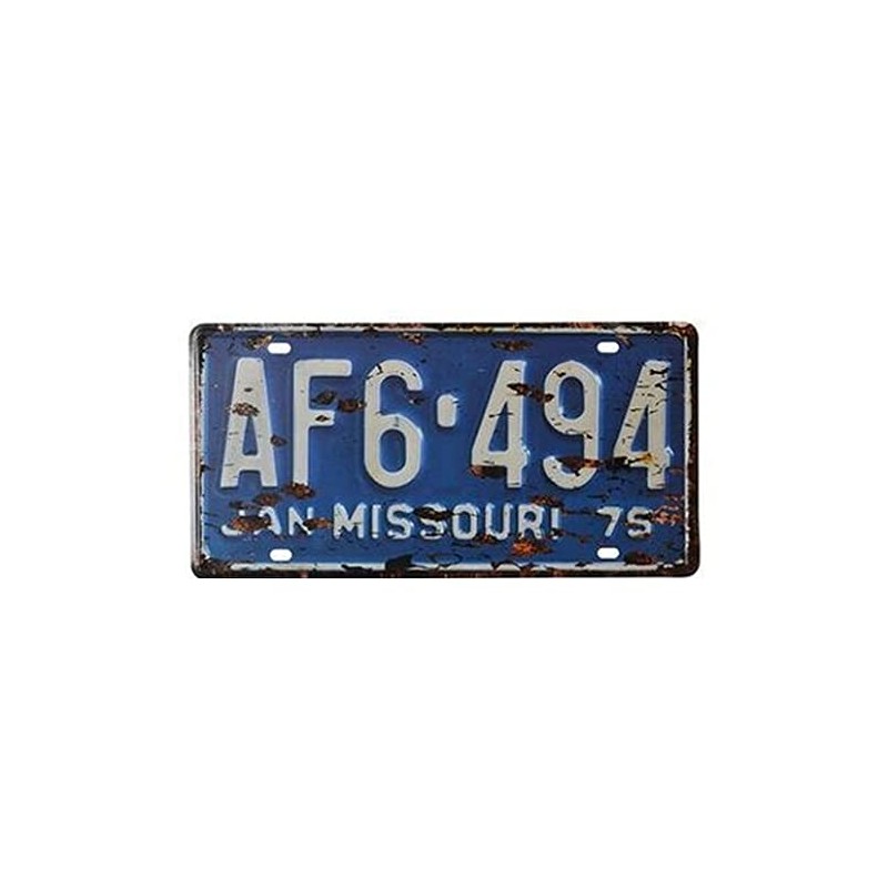 license plate antique tin retro plate vintage look Pellforia ROUTE