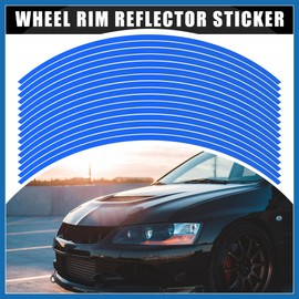 A ABSOPRO 16pcs Fit 17" Wheel Motorbike Wheel Rim Sticker Strip Reflector Blue Item Replacement