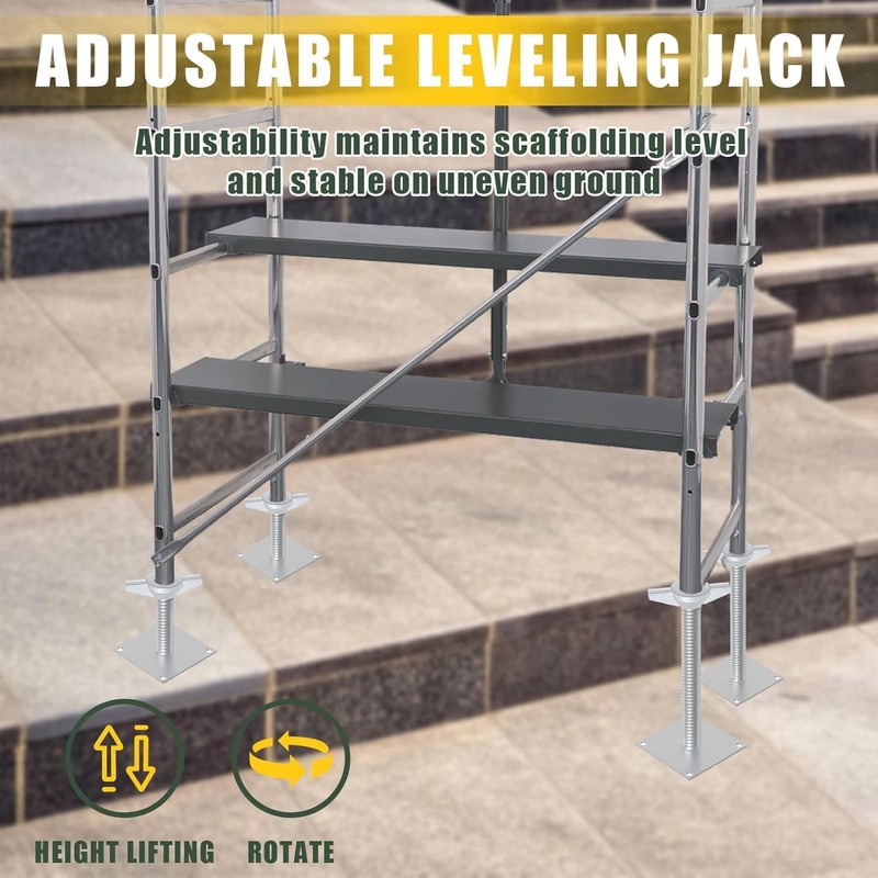 Noliven 4 Pack Screw Scaffolding Jack, 24" Adjustable Scaffold Leveling