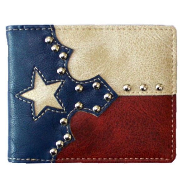 Mens Wallet Western Bifold W020 Texas Flag