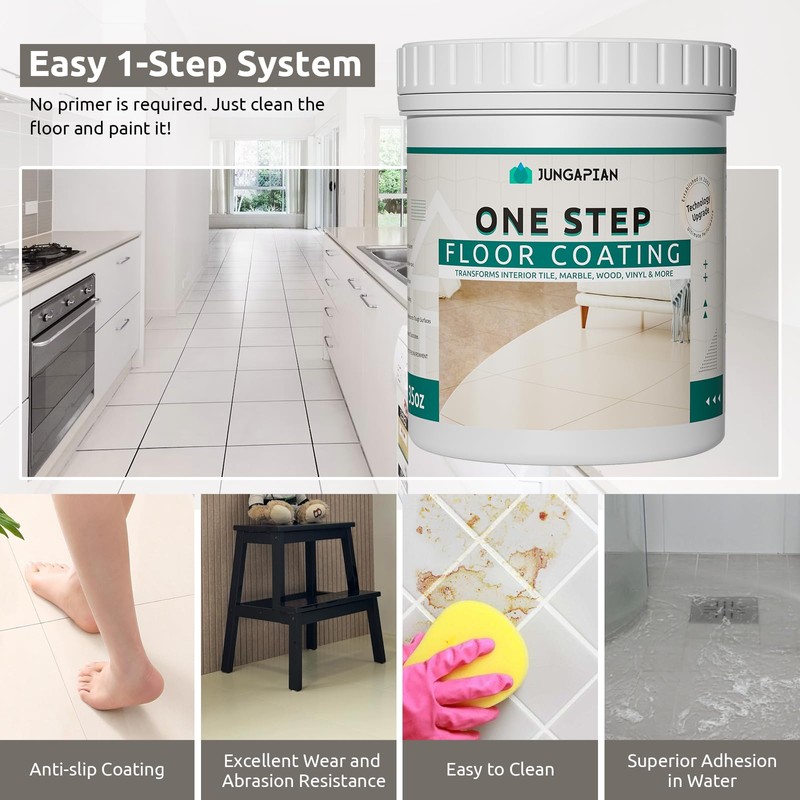 Jungarian All-In-One Interior Floor Coating Kit, Water-based & Low Odor