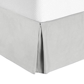 Missouri Split Corner Bed Skirt 18 Inch Drop Soft and Smooth Microfiber Wrinkle and Fade Resistant King Size, Light Grey Solid