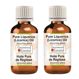 Greenwood Essential Pure Liquorice (Licorice) Oil (Glycyrrhiza glabra) Natural Therapeutic Quality (Pack of Two) 100ml x 2 (6.76 oz)