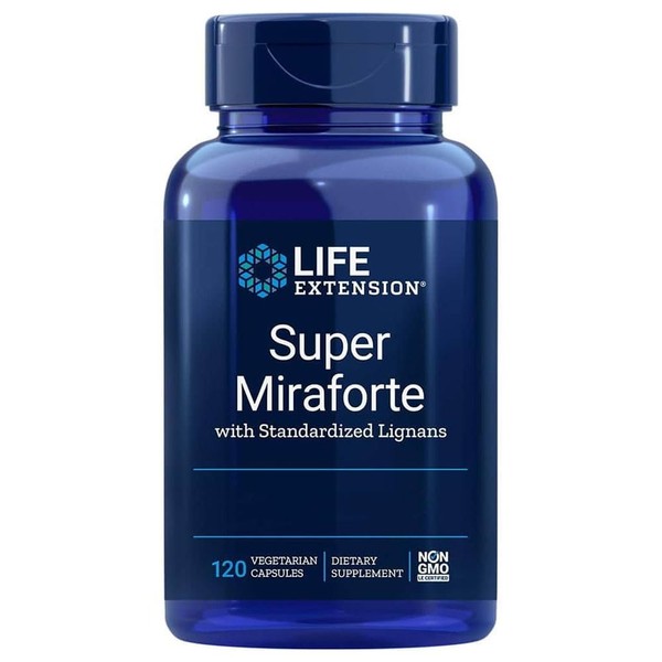 Life Extension Super Miraforte, with Chrysine and Maca, 120 Vegan Capsules, Laboratory Tested, Gluten Free, Vegetarian, Soy Free, GMO Free