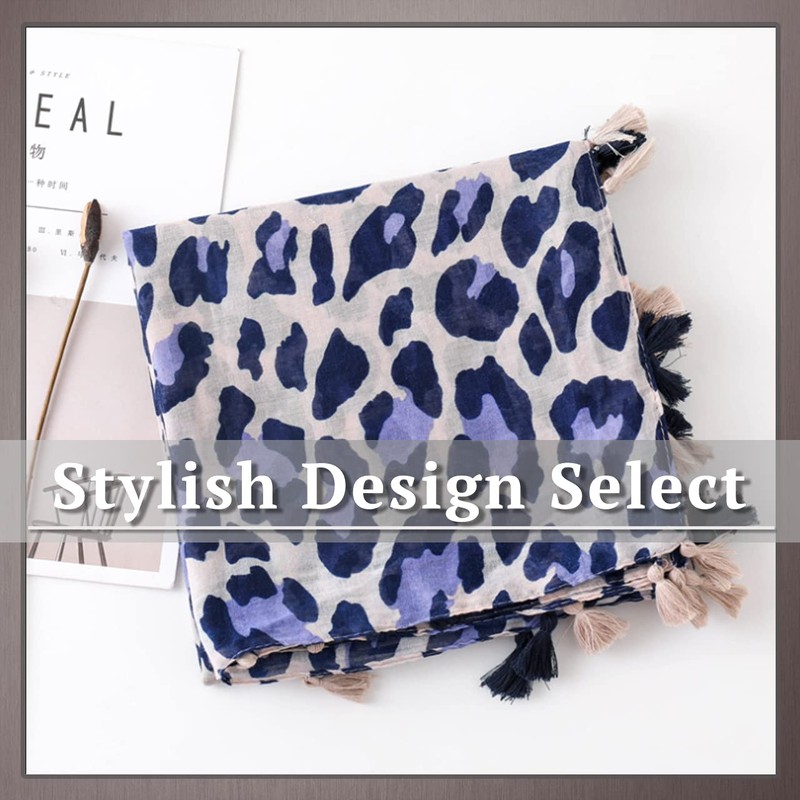 ONE LIMITATION SF007 Women's Stole, Leopard Pattern, Stylish, Large, Casual,