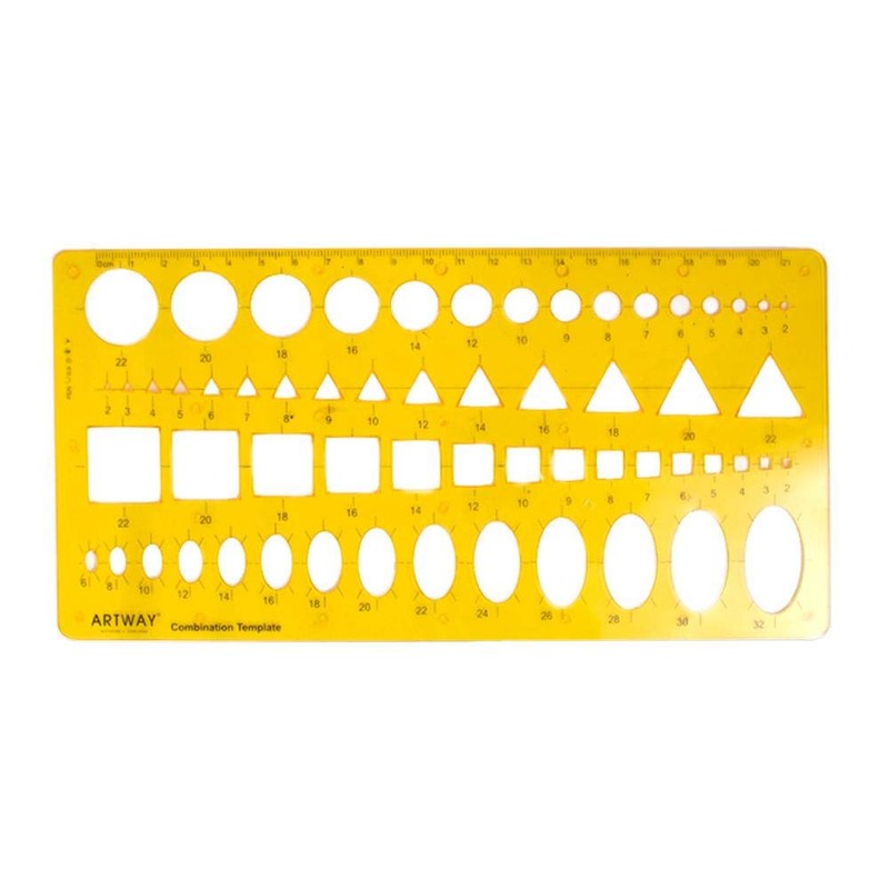 Artway Stencil Templates Assorted Flexible Plastic Templates,Orange,- Set of 4