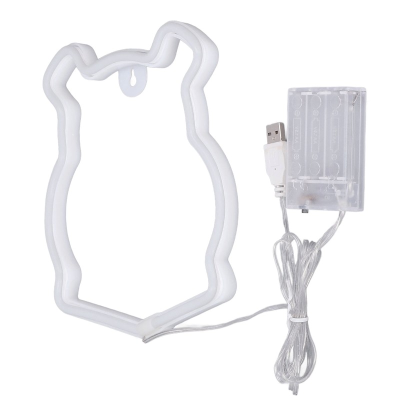 Neon Light LED Bear Shaped Neon Sign Battery Operated USB