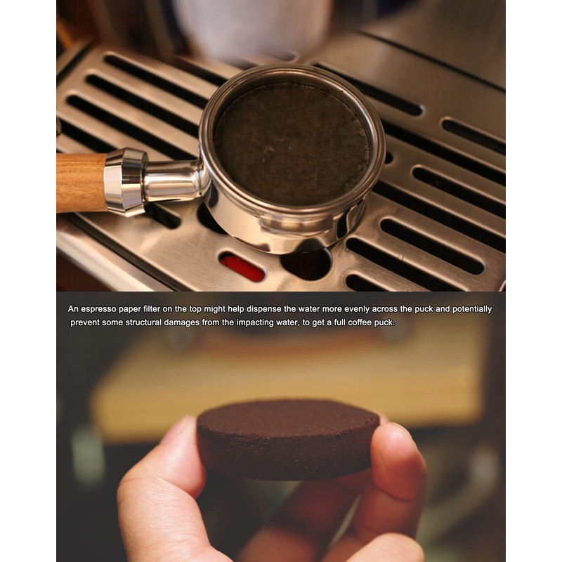 ELESTAB 54mm Espresso Paper Filters, 300pcs Disposable Espresso Puck Paper