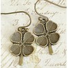 Bronze Four Leaf Clover Earrings Irish. Jewelry Earrings for Women