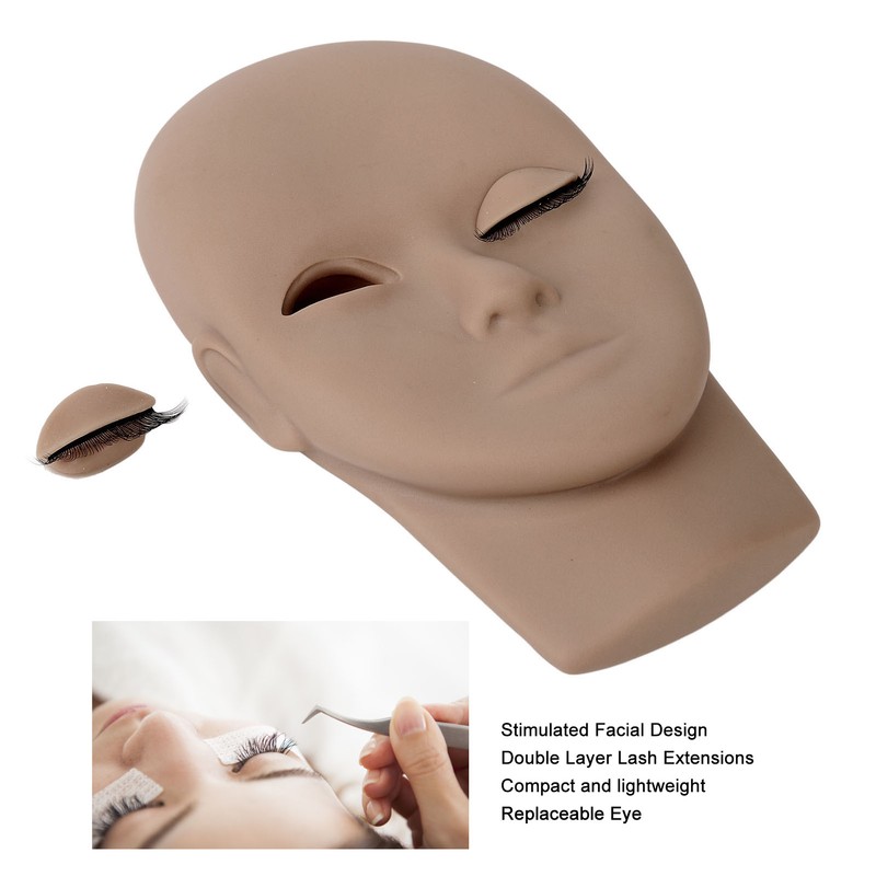 Eyelash Mannequin Head Double Laryer Eyelash Extension Removable Eyelids Makeup