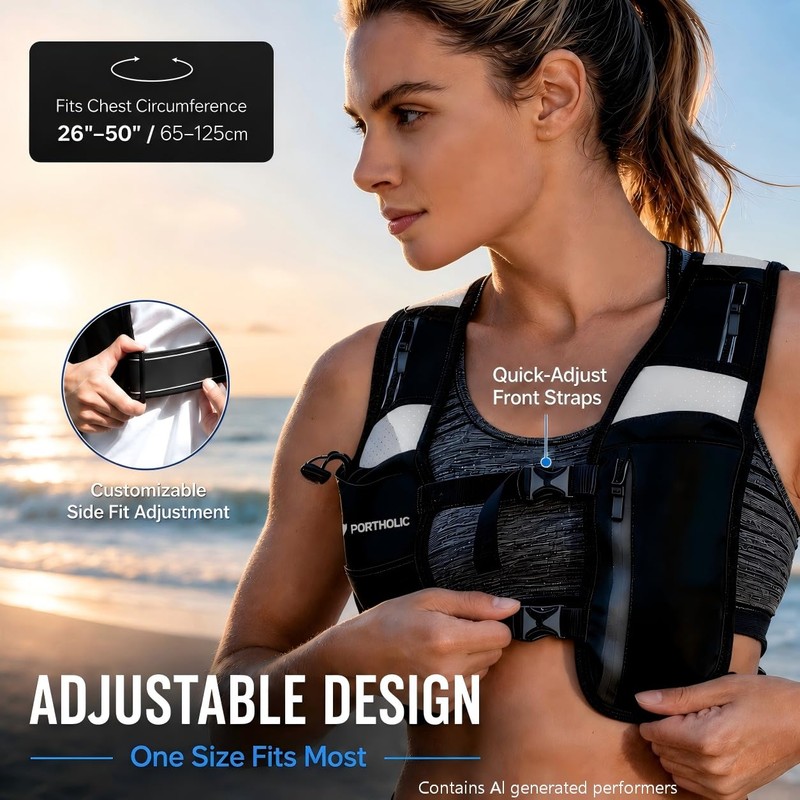 PORTHOLIC Hydration Running Vest for Women Men, Adjustable Hydration Vest