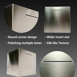 Piggy Bank for Adults Must Break to Open Stainless Steel Money Box Metal Saving Bank Unbreakable Savings Box Money Bank Cash Coin Jar 5.9 inch