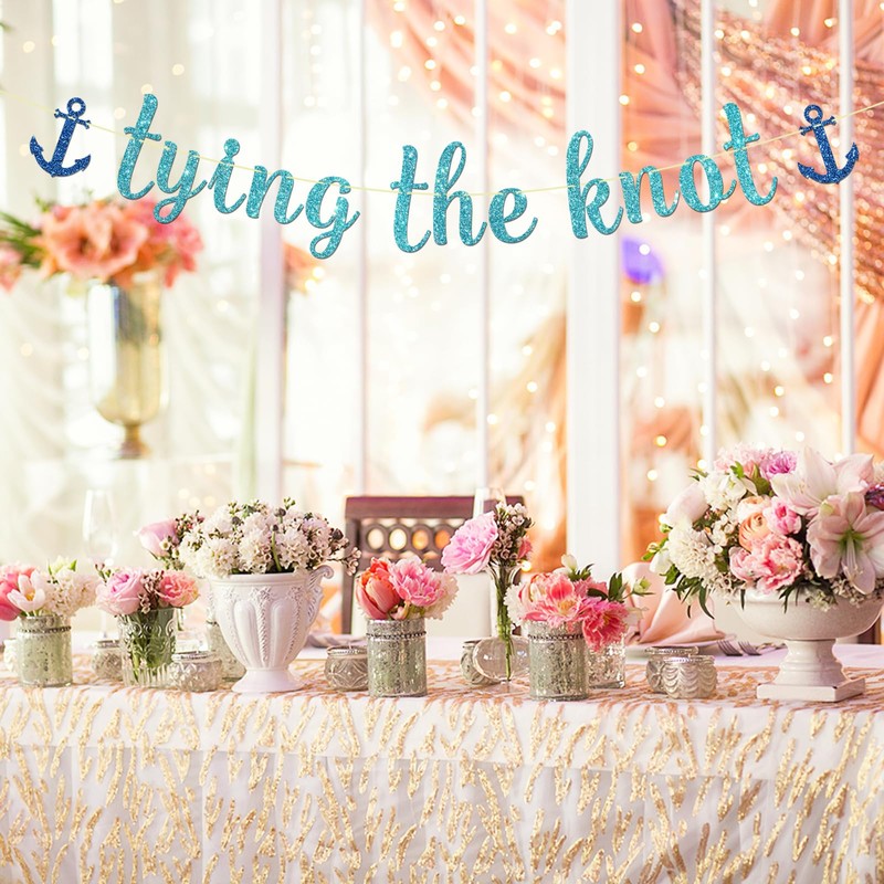 Maicaiffe Tying the Knot Banner - Nautical Wedding Party Decor