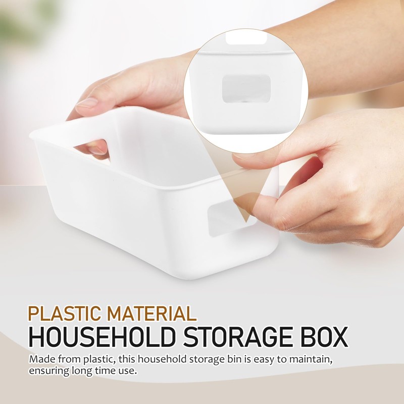 8-pack Plastic Storage Bins Thin Rectangular Storage Basket Set 8.85