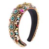 Rhinestone Padded Headband Baroque Crystal Embellished Hairbands Colorful Beaded Headbands