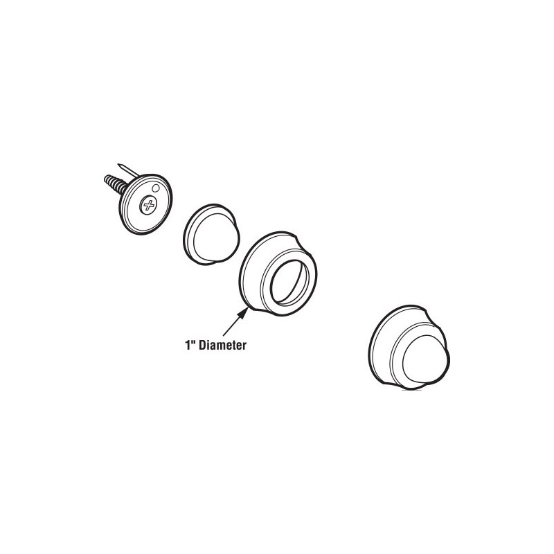 Prime-Line J 4647 1 In., Cast Brass, Brushed Chrome, Wall