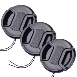 Junder 1.5 inches (37 mm) Lens Cap, Set of 3, Inner Type One-Touch Lens Cap, 1.5 inches (37 mm), Includes Drop Prevention Hook, Lens Protection Cap, 1.5 inches (37 mm), Black