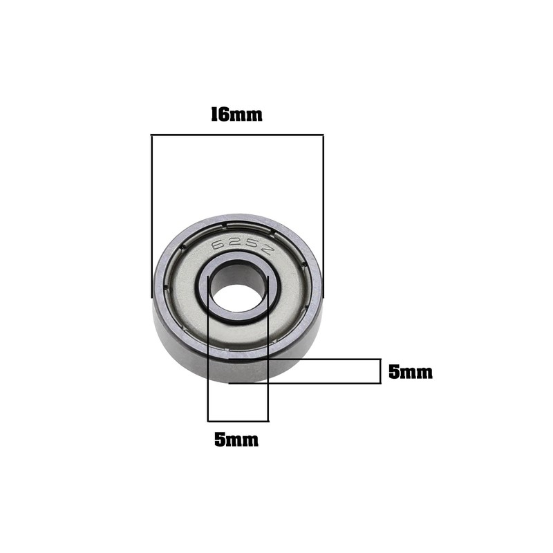 ECSiNG 10PCS 625ZZ Deep Groove Ball Bearings ABEC-5 Double Metal