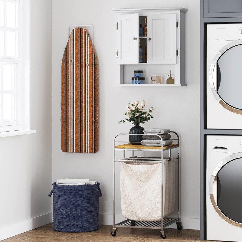 UTEX Bathroom Cabinet Wall Mounted, Wood Hanging Cabinet, Wall Cabinets