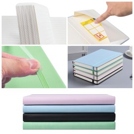 A5 Ruled Notebook A5 120gsm Thick Paper 180 Pages Back Pocket Elastic Band 2 Ribbons for Marking High Quality Hardcover Journal Green