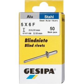 Gesipa Rivet Gun Aluminium Mini 5 mm x 6 mm (Pack of 50