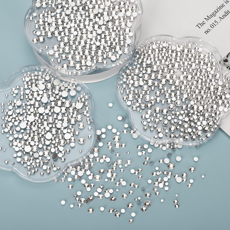 HARY Hotfix Rhinestones Set,Crystal, Mixed 7 Sizes SS5 - SS20,