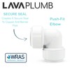 LavaPlumb Push Fit Plumbing Fittings 15mm 22mm White Pushfit Elbow