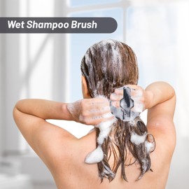 MTDLYICE Scalp Massager Hair Growth, Scalp Scrubber Wiht Silicone Bristles, Head Massager Scalp, Wet Dry Hair Care Scalp Scrub for Women Man (Black)