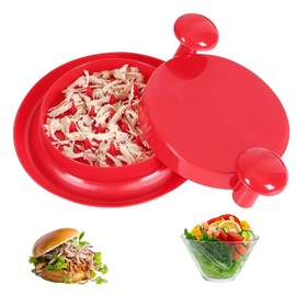 Wekuw Hähnchenbrustzerkleinerer, Hähnchenbrust-Artefakt Separator Hähnchenhackfleischmixer Hühnerhäcker-Werkzeug mit Rutschfester Basis für Huhn, Rind, Gemüse(Rot)