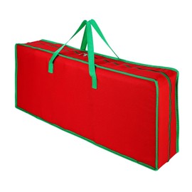 Vinsani® Christmas Xmas Decoration Gift Wrap Fabric Storage Bag Large Waterproof Accesories Décor Organiser (83 x 35 x 14 cm) for Wrapping Paper Rolls, Tags & Bows - Red