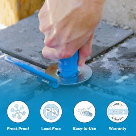 Aquor Ground Hydrant, Frost Proof Yard Hydrant, Lead-Free with Drain Port, Self-Cleaning, Maintenance-Free and Frost Free Outdoor Faucet - Bury Depth 12 inch, Aquor Blue