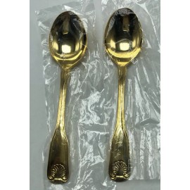 Barclay NEW Lot of 2 Barclay Geneve Golden Electroplate  Sugar Spoon Japan