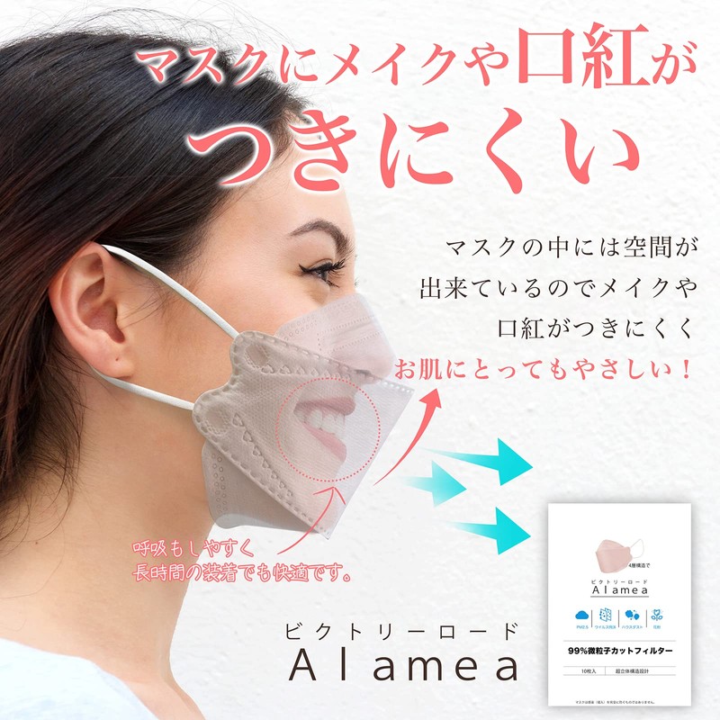 KF94 Mask, Pack of 10, Non-woven Fabric, 4 Layers, 3D