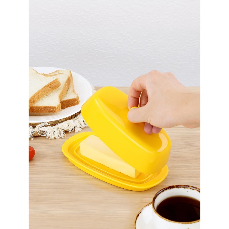 Yedio Ceramic Butter Dish with Lid for Countertop Refrigerator, 8